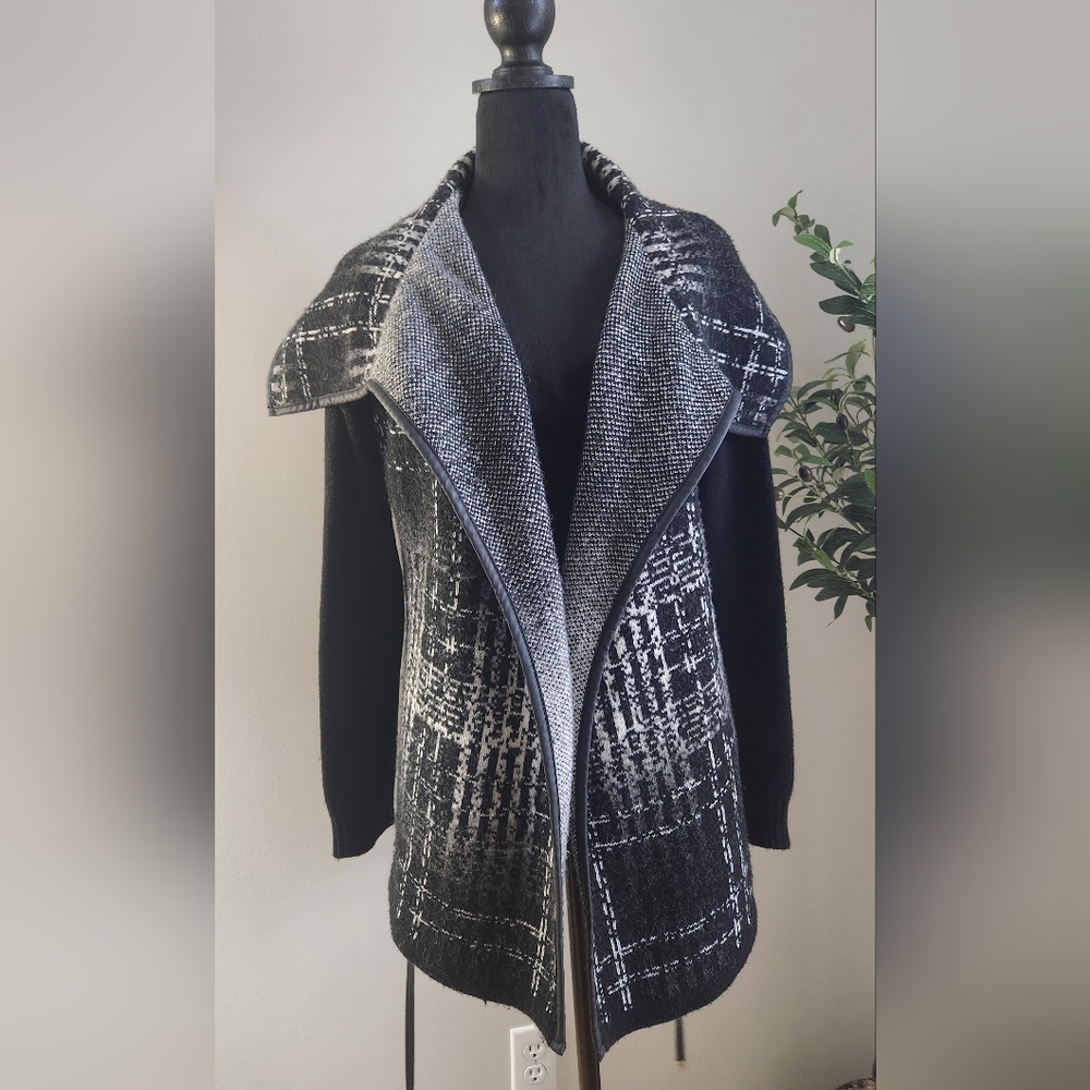 AVA Couture Mohair Shawl Collar Sweater Jacket Size Small